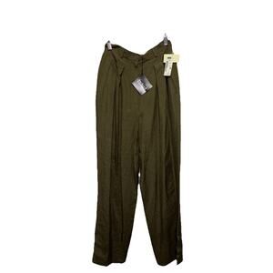 Vintage 80’s Anne Klein II Sz 6 100 Percent Silk Olive Straight Leg NWT